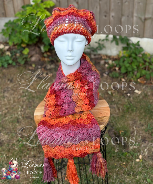 Fiesta Breeze Crochet Set (Scarf + Beret)