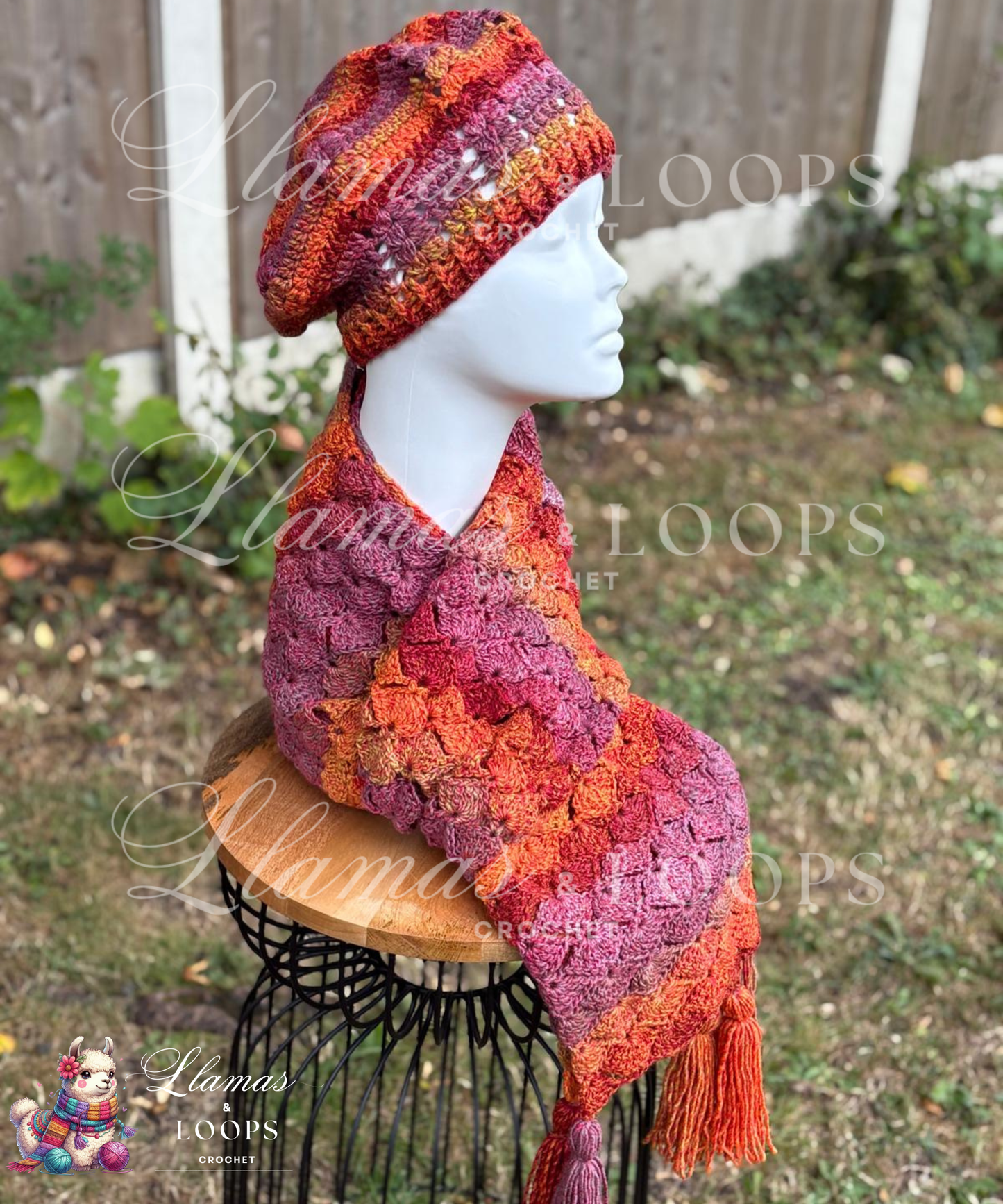 Fiesta Breeze Crochet Set (Scarf + Beret)
