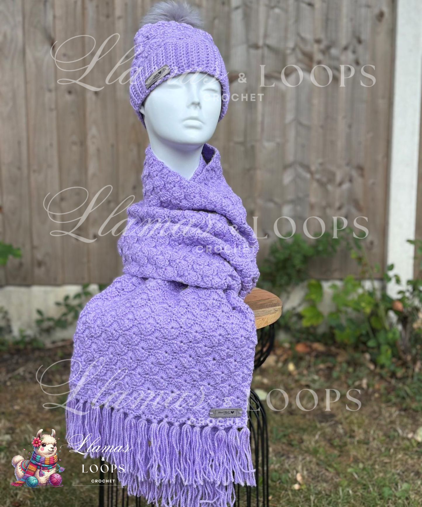 Lavender Whisper Set - (Scarf + Bobbie Hat)  Lilac