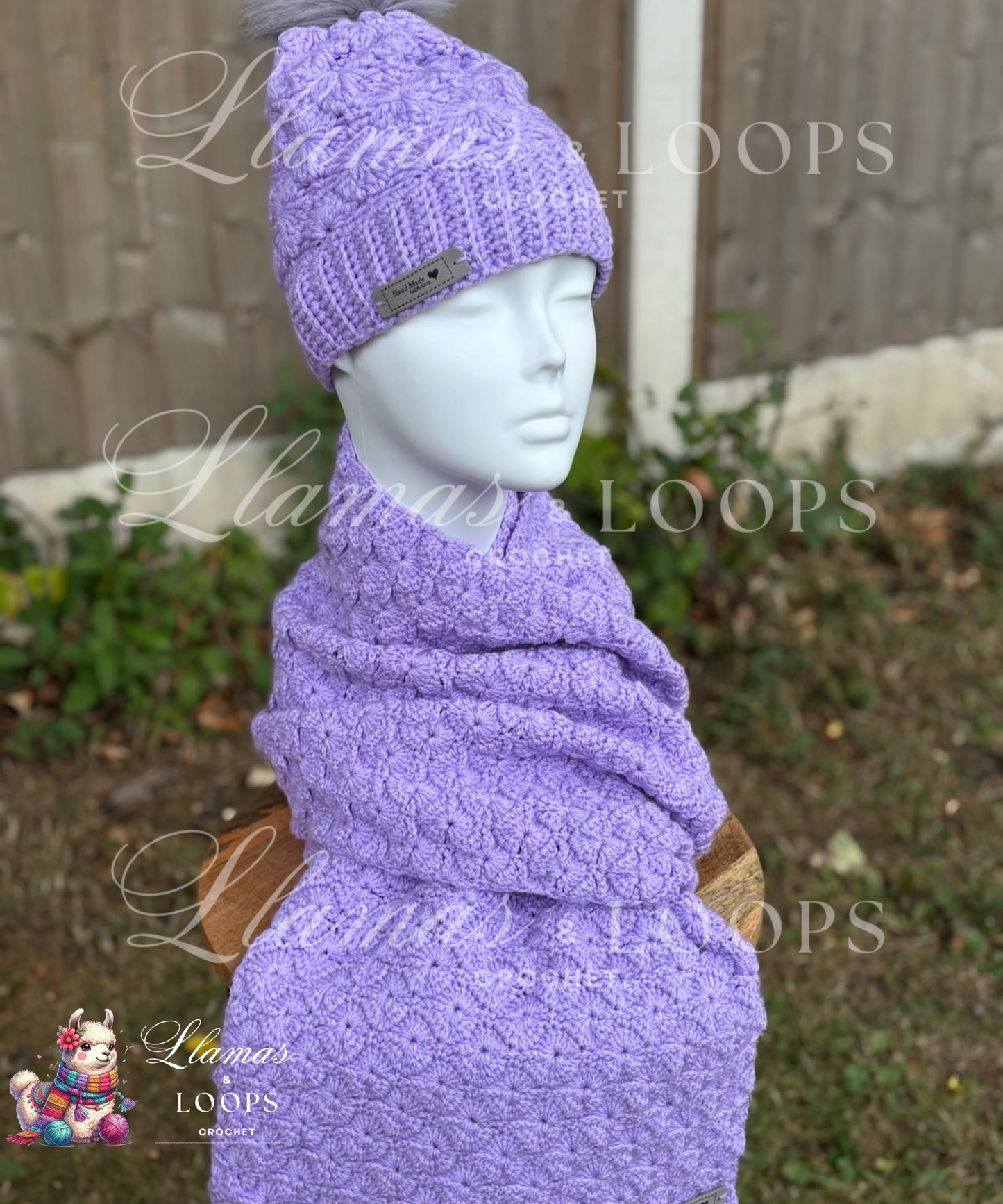 Lavender Whisper Set - (Scarf + Bobbie Hat)  Lilac