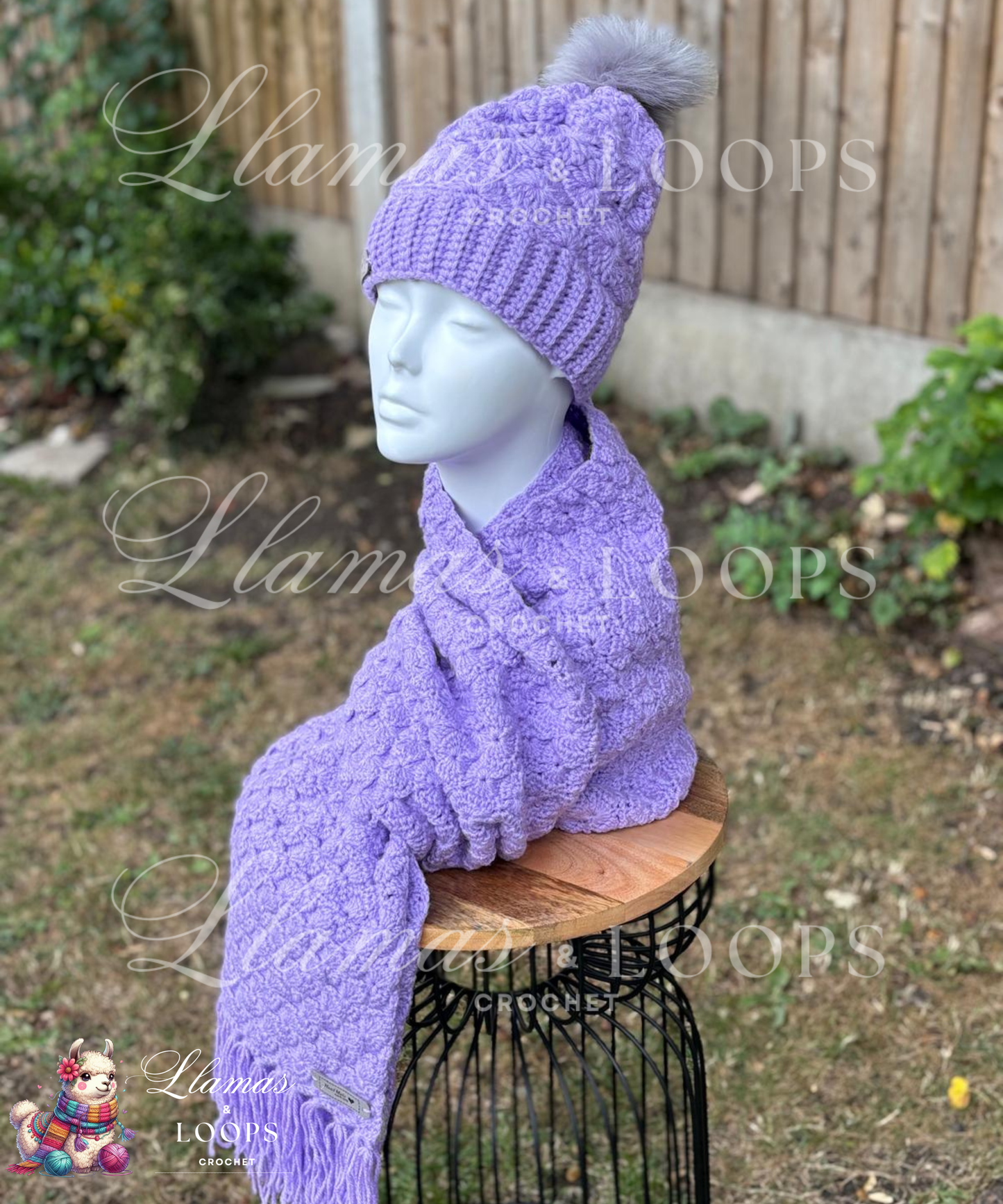 Lavender Whisper Set - (Scarf + Bobbie Hat)  Lilac