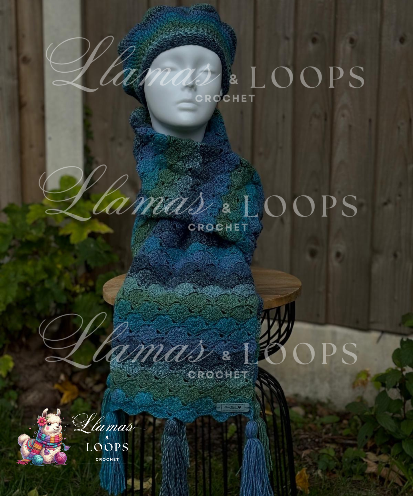 Forest Waves Set (Scarf + Beret)