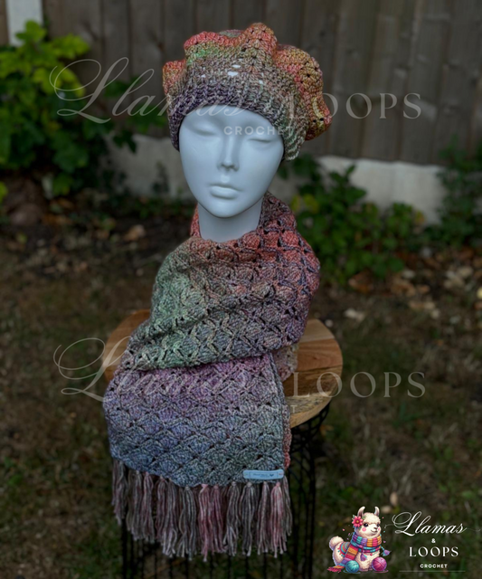 Tropical Breeze Shell Set (Scarf + Beret)