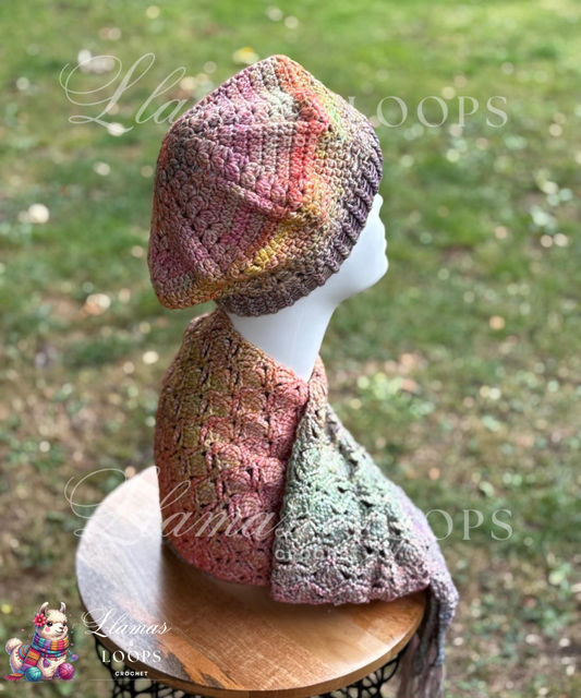 Tropical Breeze Shell Set (Scarf + Beret)