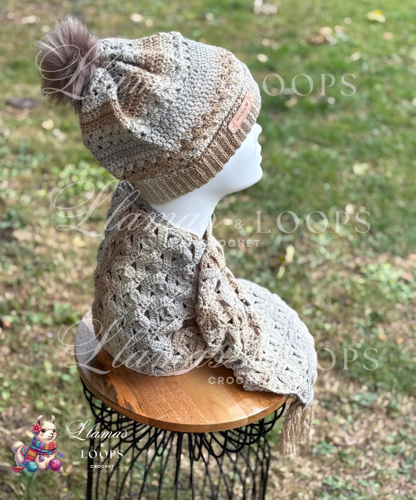 Oatmilk Comfort Set - (Scarf + Bobbie Hat)  Light beige, cream, and cozy neutrals