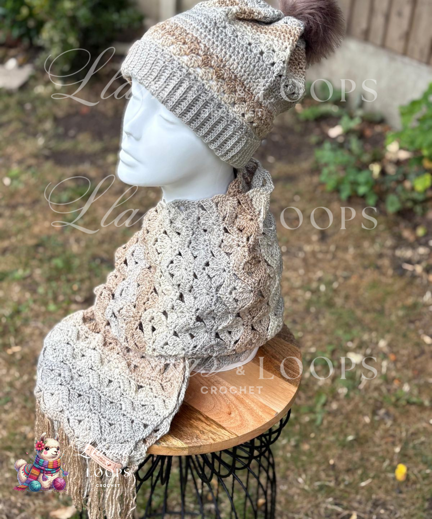 Oatmilk Comfort Set - (Scarf + Bobbie Hat)  Light beige, cream, and cozy neutrals
