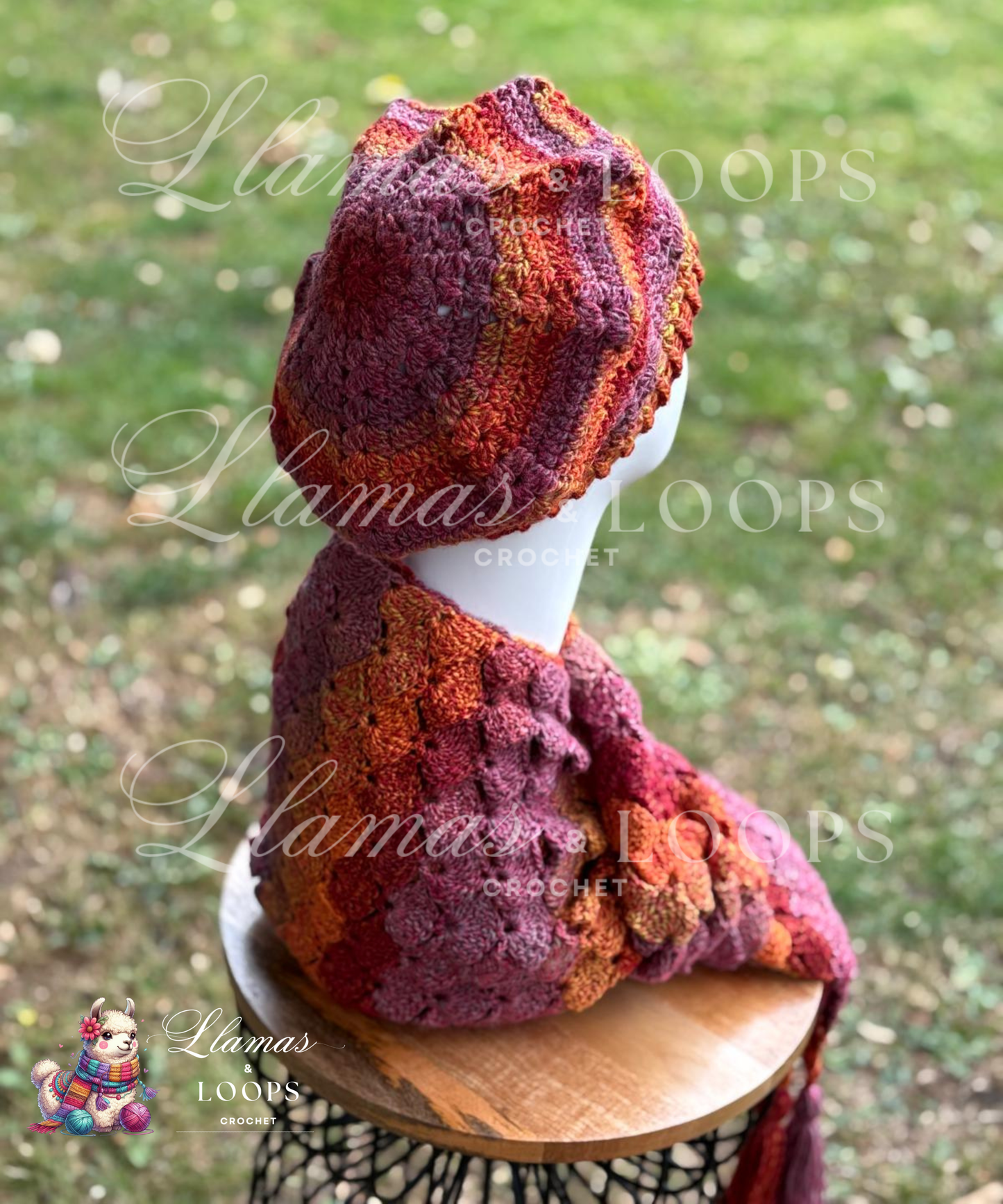 Fiesta Breeze Crochet Set (Scarf + Beret)