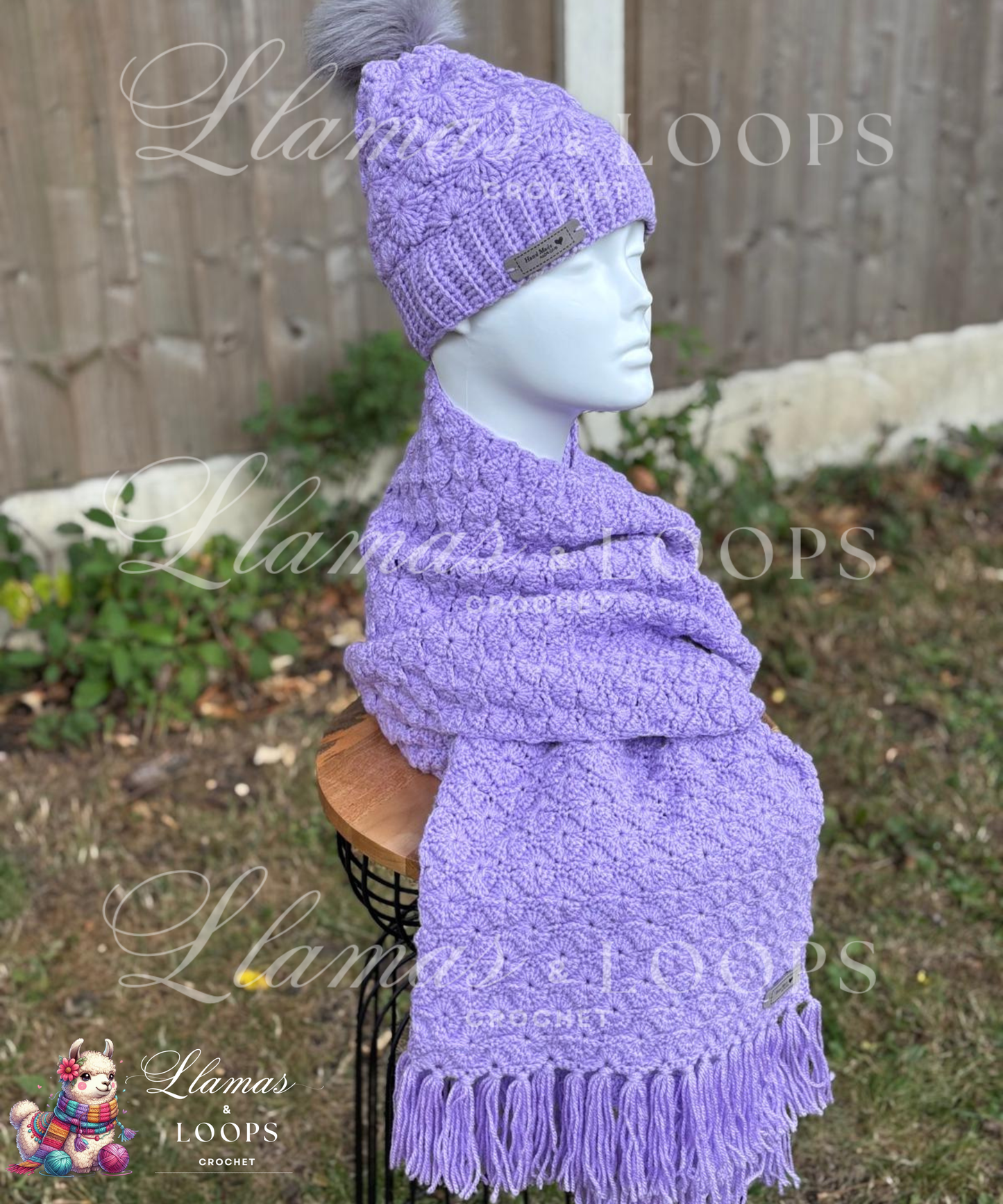 Lavender Whisper Set - (Scarf + Bobbie Hat)  Lilac