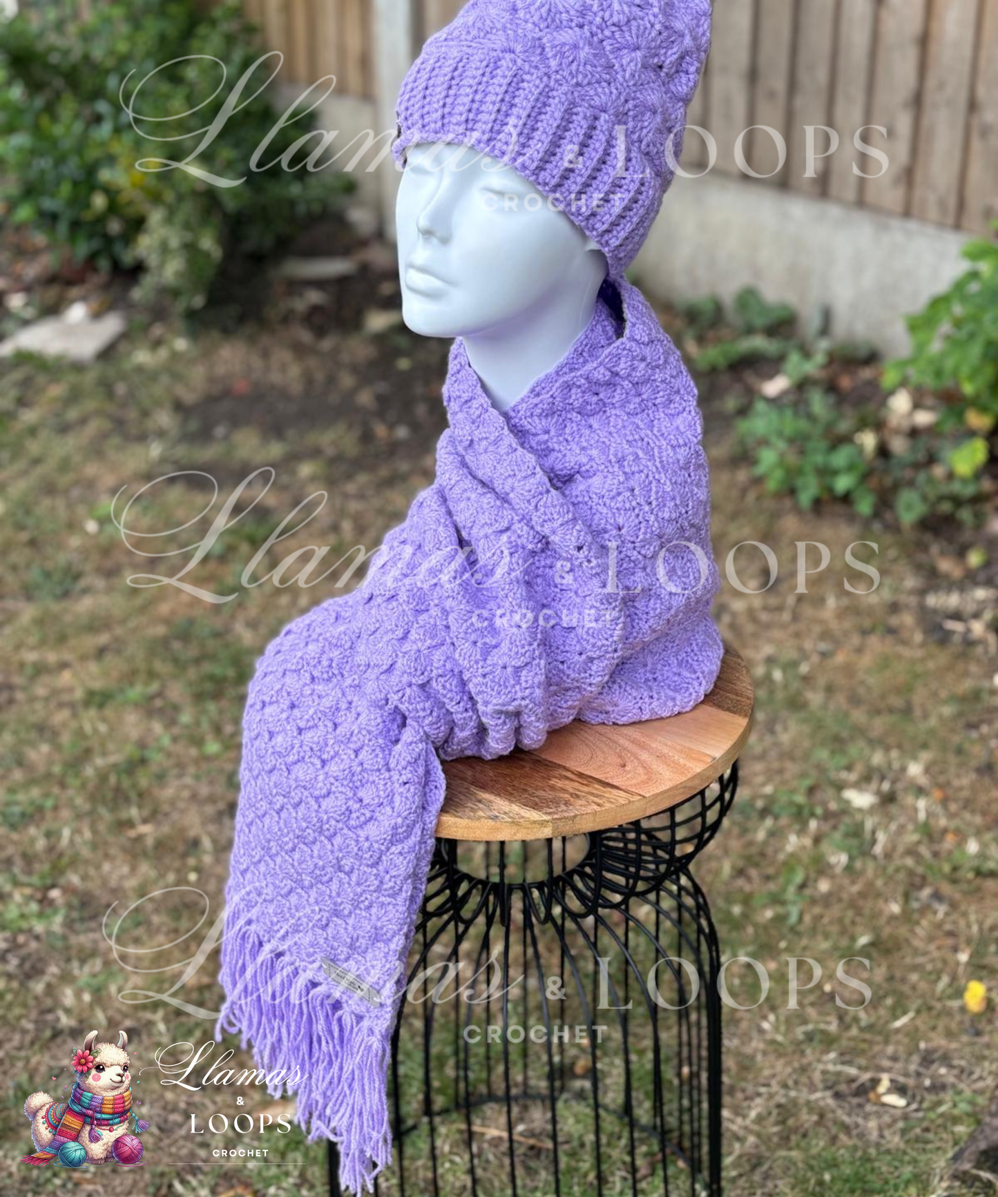 Lavender Whisper Set - (Scarf + Bobbie Hat)  Lilac