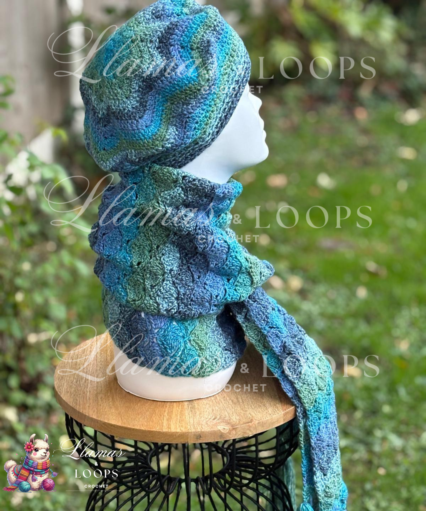 Forest Waves Set (Scarf + Beret)