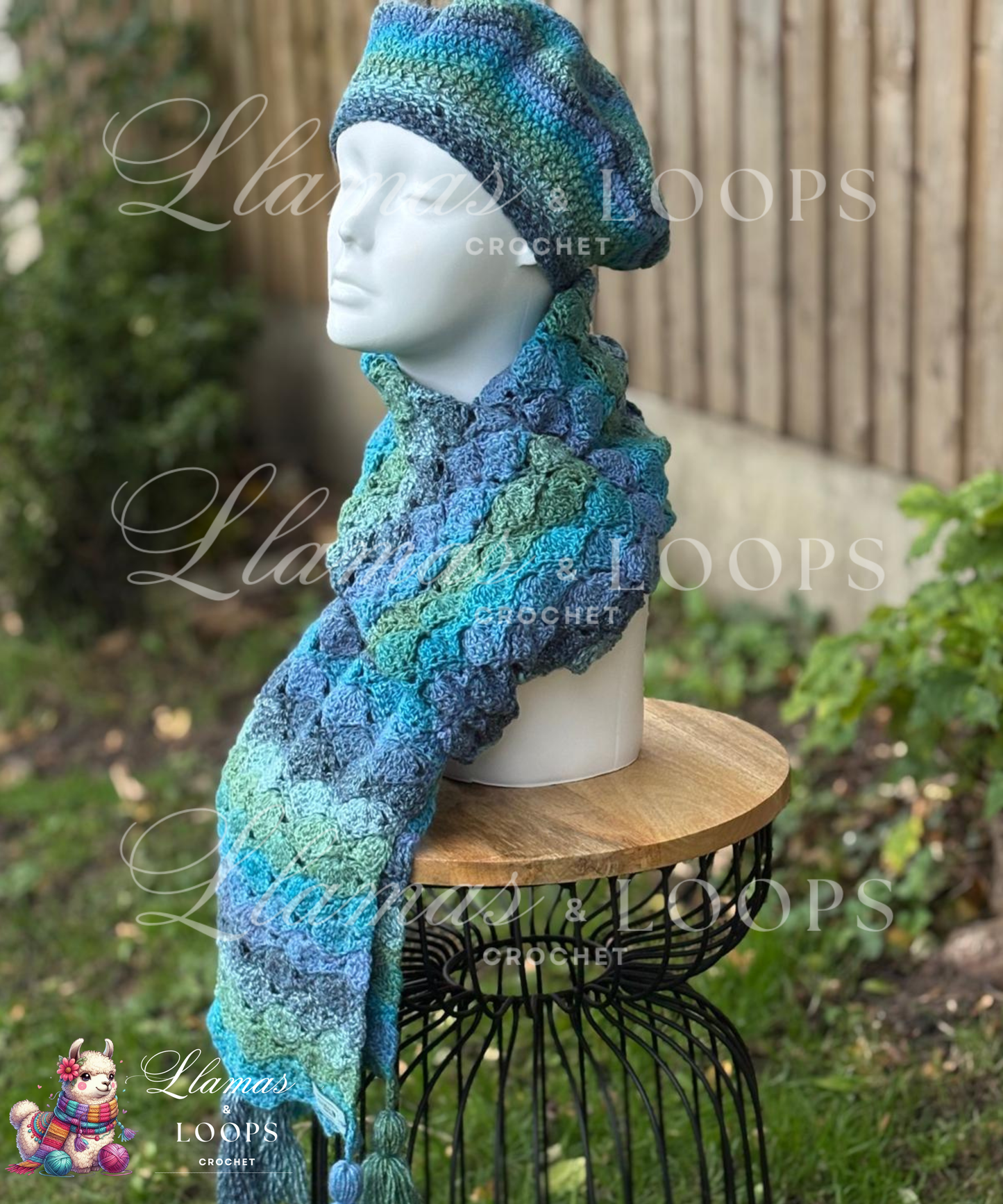 Forest Waves Set (Scarf + Beret)